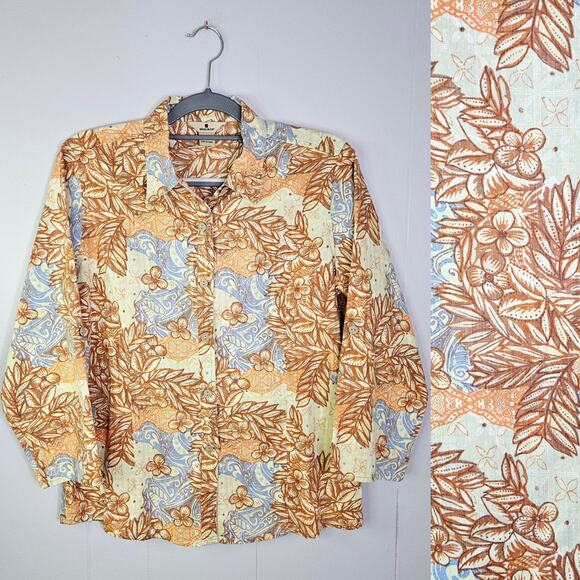 Womens Woolrich Cotton Floral Button Down Top Size Medium Casual Outdoor Travel - Picture 1 of 15